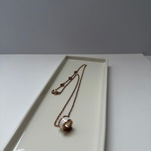 Gold-Tone White Ceramic Pendant Necklace - Women Jewelry